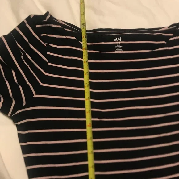 H&M Boatneck Black and Pink Striped Shirt - Picture 10 of 11